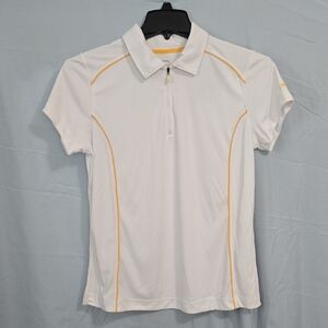 Slazenger NWT Womens Large White Polo Shirt with Yellow Trim
